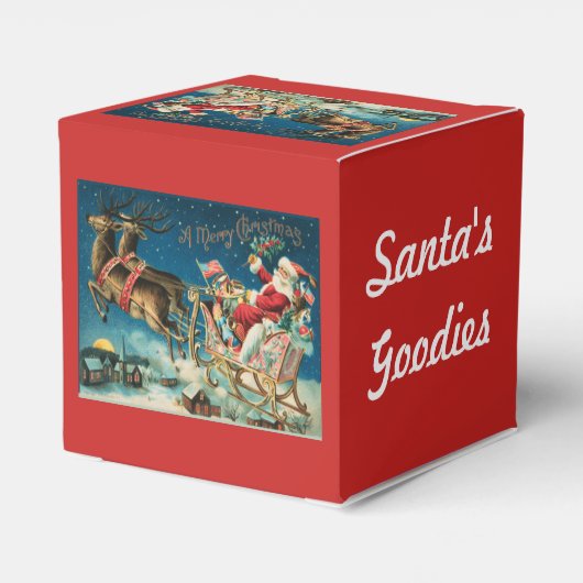 Santa en Sleigh Goodies Box Bedankdoosjes (Achterkant)