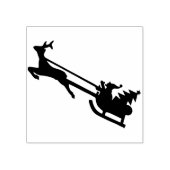 Santa en sleigh kunst stempel (Afrduk)
