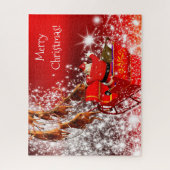 Santa en Sleigh Legpuzzel (Verticaal)