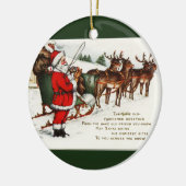 Santa en Sleigh met rendiercirkelvormig Ornament (Links)