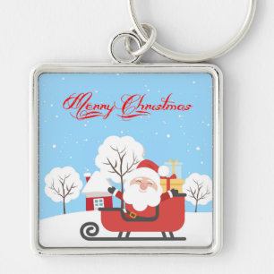 Santa en Sleigh Sleutelhanger