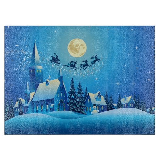 Santa en Sleigh Snijplank (Voorkant)