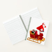 Santa en Sleigh Spiral Notitieboek (Binnen)