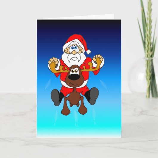 Santa en Smooshy Feestdagen Kaart (Voorkant)