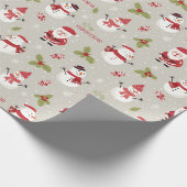 Santa en sneeuwman cadeaupapier (Hoek)