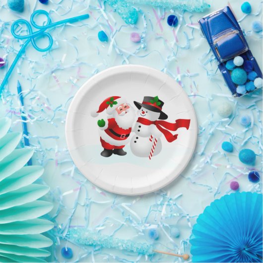 Santa- en Snowman 7-inch Bord (Feest)