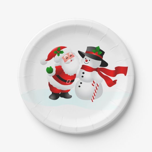 Santa- en Snowman 7-inch Bord (Voorkant)