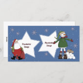 Santa en Snowman Feestdagenkaart (Voorkant / Achterkant)