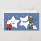 Santa en Snowman Feestdagenkaart (Voorkant)