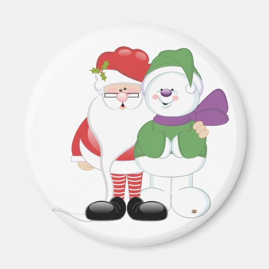 Santa en Snowman Magneet (Voorkant)