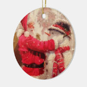 Santa- en Snowman-Ornament Keramisch Ornament (Links)