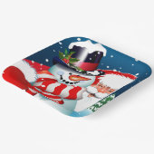 Santa en Snowman Papieren Bordje (Gebogen)