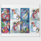 SANTA EN SNOWMEN CHRISTMAS PARTIJ CADEAUPAPIER (Vlak)