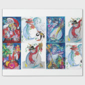 SANTA EN SNOWMEN CHRISTMAS PARTIJ CADEAUPAPIER (Vlak)