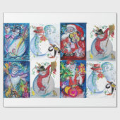 SANTA EN SNOWMEN CHRISTMAS PARTIJ CADEAUPAPIER (Vlak)