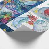 SANTA EN SNOWMEN CHRISTMAS PARTIJ CADEAUPAPIER (Hoek)