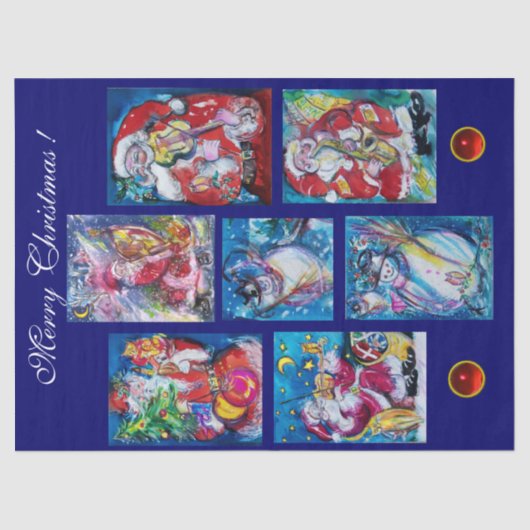 SANTA EN SNOWMEN CHRISTMAS PARTIJ TISSUEPAPIER (Voorkant)