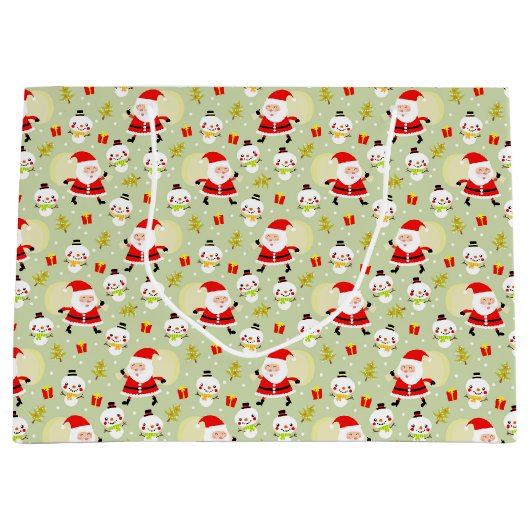 Santa en Snowmen Groot Cadeauzakje (Voorkant)