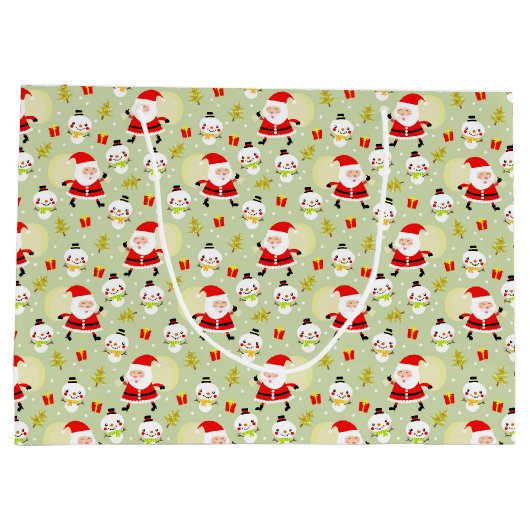 Santa en Snowmen Groot Cadeauzakje (Achterkant)