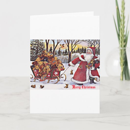 Santa en speelgoed feestdagen kaart (Voorkant)