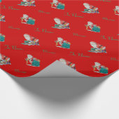 Santa en speelgoedartikelen voor kerstcadeautjes cadeaupapier (Hoek)