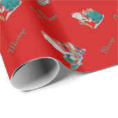 Santa en speelgoedartikelen voor kerstcadeautjes cadeaupapier (Rol Hoek)