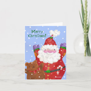 Santa- en Teddy-kaart Feestdagen Kaart