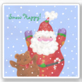 Santa en Teddy Sticker (Voorkant)