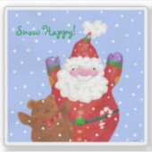Santa en Teddy Sticker (Voorkant)