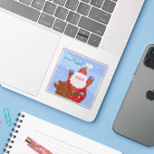 Santa en Teddy Sticker (Laptop met iPhone)
