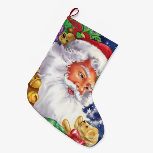 Santa en Teddybeer Grote Kerstsok (Voorkant (Hangend))