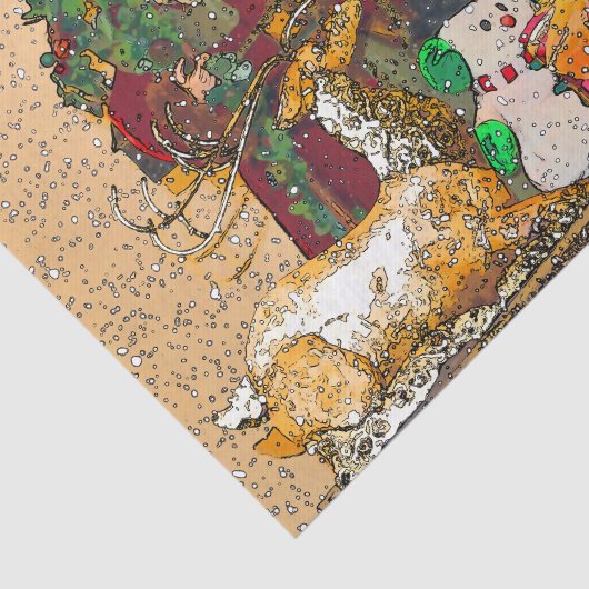 SANTA EN VRIENDEN TISSUEPAPIER (Detail)