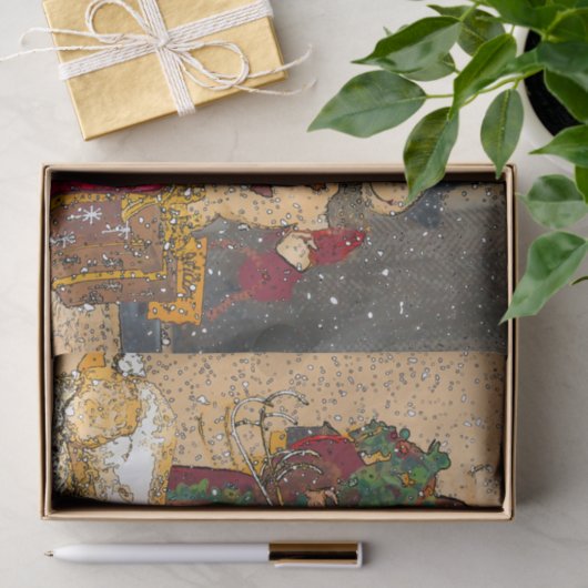 SANTA EN VRIENDEN TISSUEPAPIER (Geschenk)