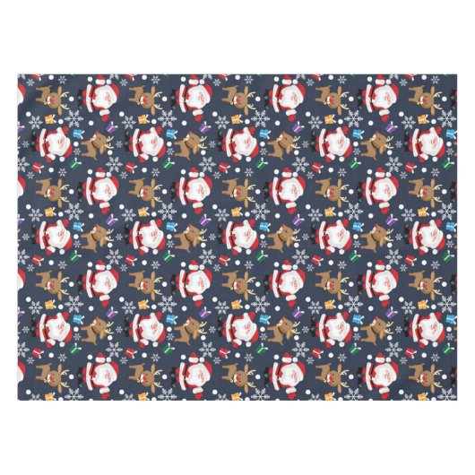 Santa en zijn favoriete rendierpatroon tafelkleed (Voorkant (Horizontaal))
