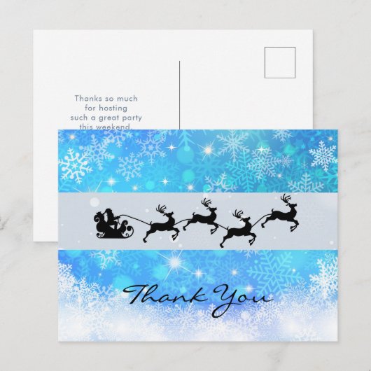 Santa en zijn Flying Rendier Christmas-Bedankt Briefkaart (Voorkant / Achterkant)