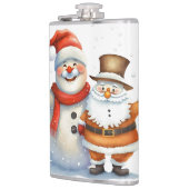 Santa en zijn Frosty Buddy Heupfles (Links)