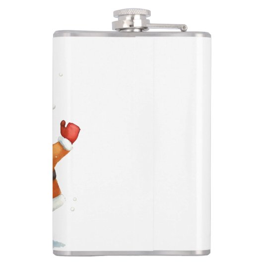 Santa en zijn Frosty Buddy Heupfles (Achterkant)