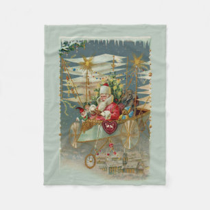 Santa en zijn geweldige vliegende machine fleece d deken