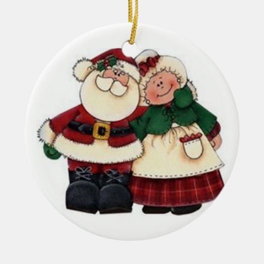 SANTA EN ZIJN MRS KERST ORNAMENT (Voorkant)