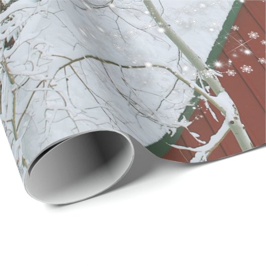 Santa en zijn rendier Vliegende kerstavond groot Cadeaupapier (Rol Hoek)