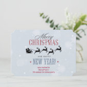 Santa en zijn rendierSilhouette kerstfeest Kaart (Staand voorkant)