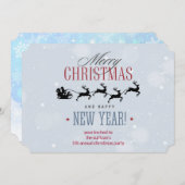 Santa en zijn rendierSilhouette kerstfeest Kaart (Voorkant / Achterkant)