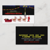 Santa en zijn rendiertje, kerstfeest Ticket Informatiekaartje (Voorkant / Achterkant)