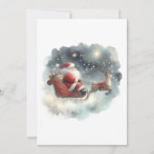 Santa en zijn slee in de nachtelijke hemel platte  (Voorkant)