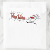 Santa en zijn slee rechthoekige sticker (Tas)
