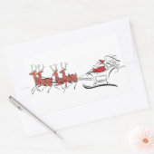 Santa en zijn slee rechthoekige sticker (Envelop)