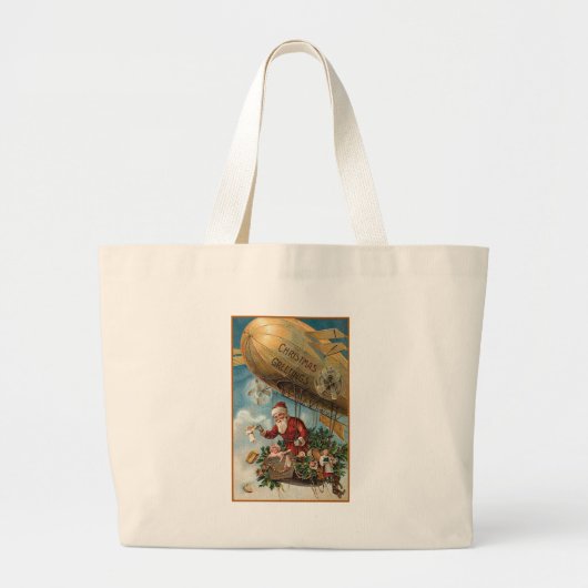 Santa en Zijne Blimp Grote Tote Bag (Voorkant)