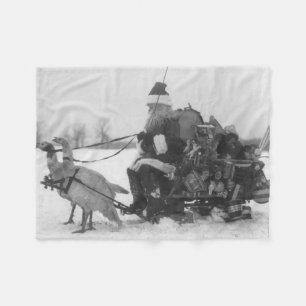 Santa en Zijne renrendiervis Fleece Deken