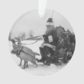 Santa en Zijne renrendiervis Ornament (voorkant)