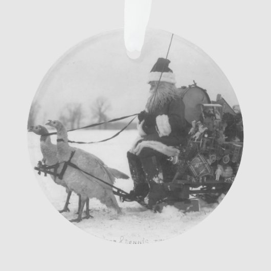 Santa en Zijne renrendiervis Ornament (voorkant)